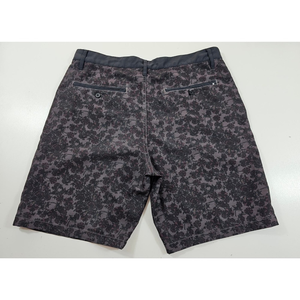 Hurley size 30 floral black textured swim trunks hybrid board shorts surf ^